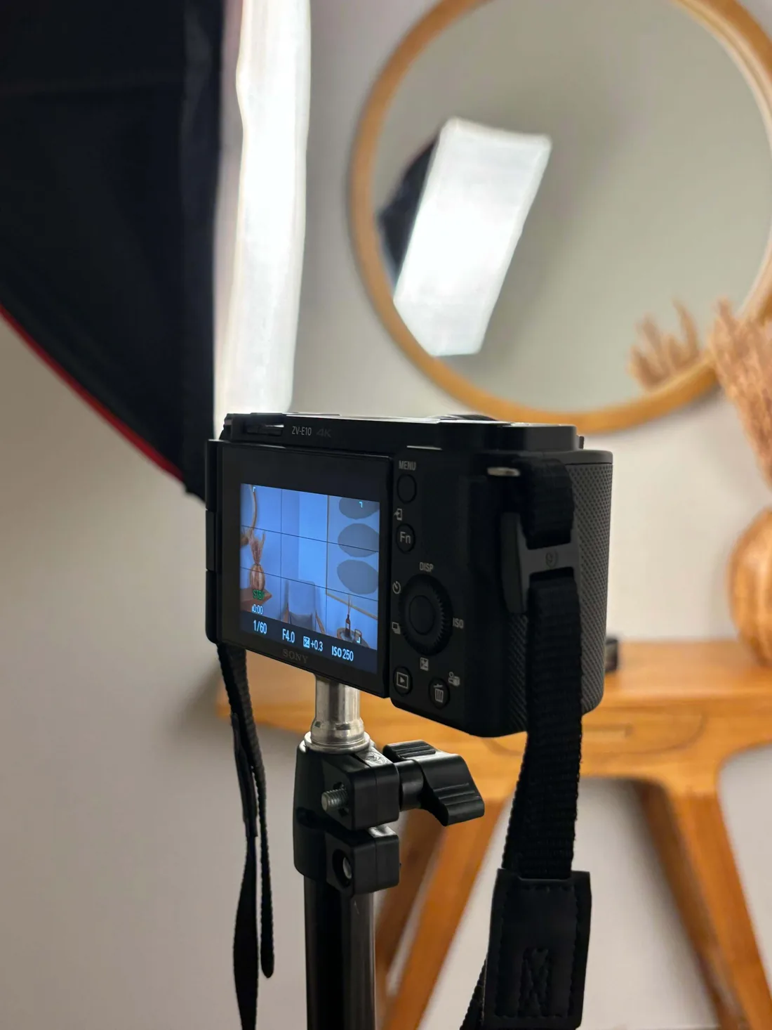 Bastidores de captação em estúdio com câmera Sony