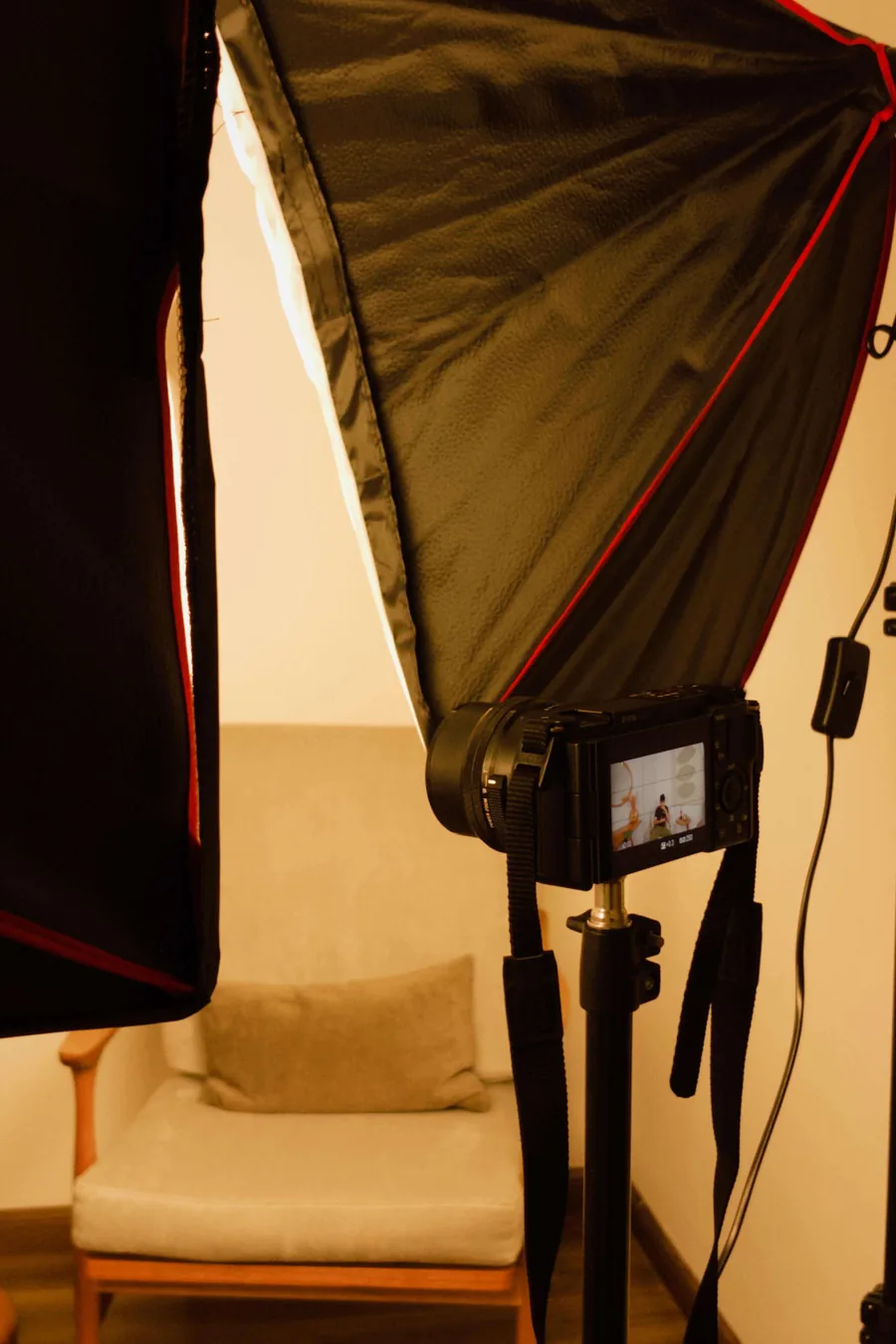Set de gravação com softbox — bastidores Xpose